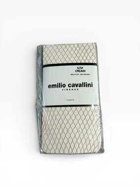 Emilio Cavallini Cream Fishnet Tights Size S/M